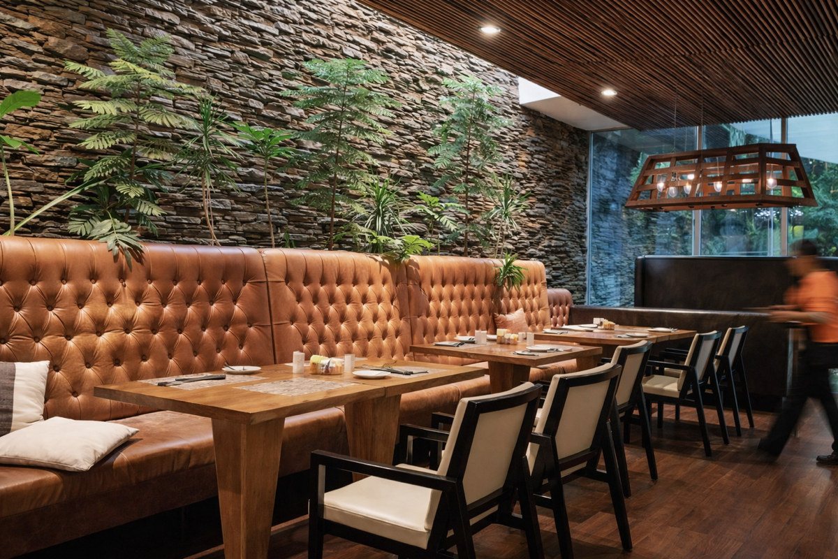 Muebles en Cuero fabrica los asientos del restaurante y bar del Renaissance Santiago Hotel